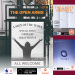 The front covers of the 3 Margate Bookie Zines, The Great Indoors, Reset, and The Open Arms
