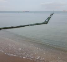 Walpole Bay tidal pool wall leading out to sea Walpole Bay tidal pool wall leading out to sea